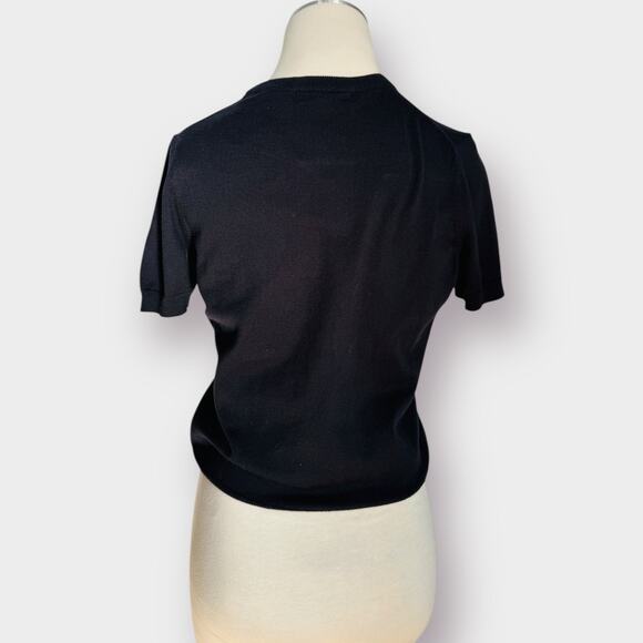 Y2K LANDS‎ END Black Short Sleeve Top - Picture 3 of 4